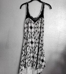 Fox Black & White Racing Tank Dress    Size S